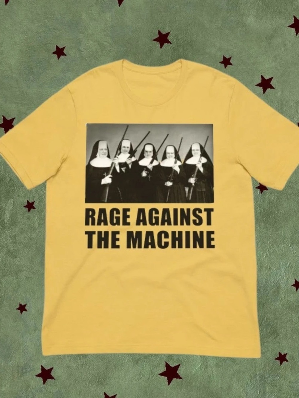 Rage Against the Machine Nuns and Guns Graphic Tee Yellow
